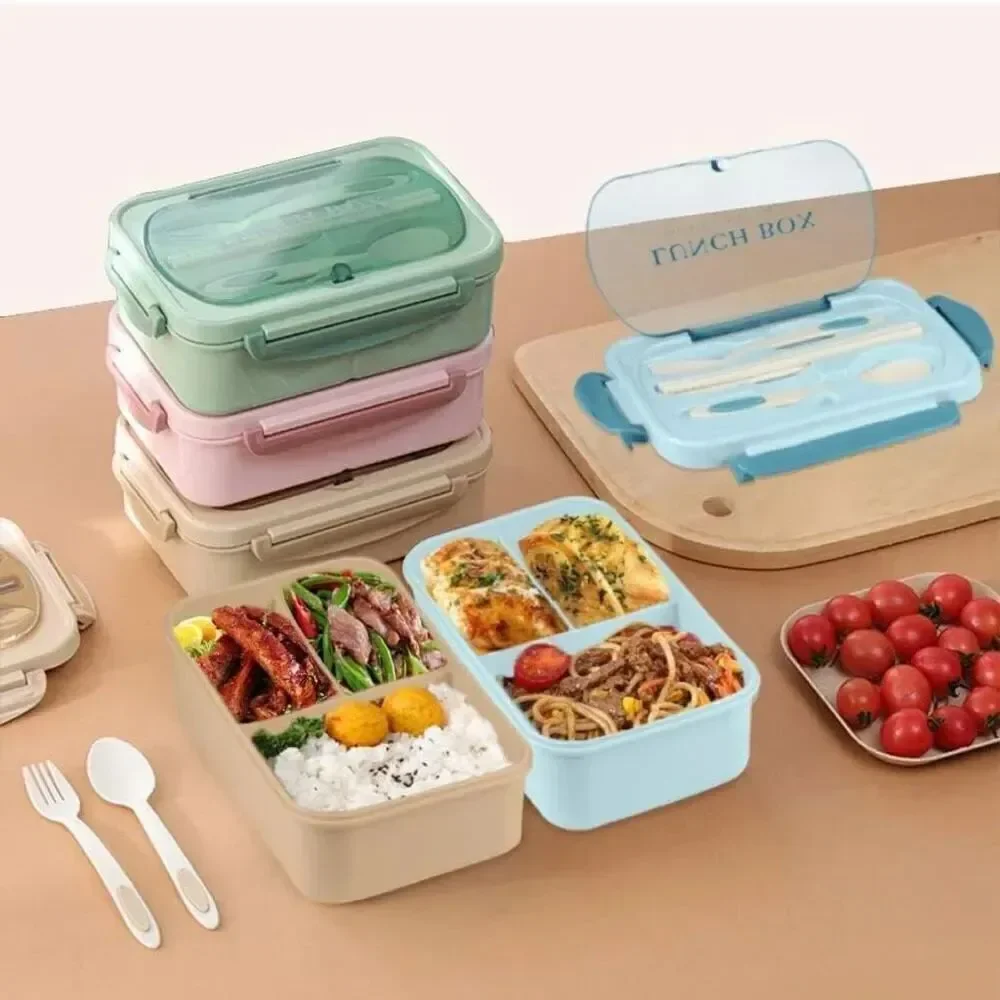 Bento Box Lunch Containers, LeakProof Lunch Box with Utensils BPA Free Blue